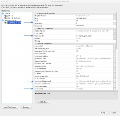 Check out the new Remote Java SE platform configuration.